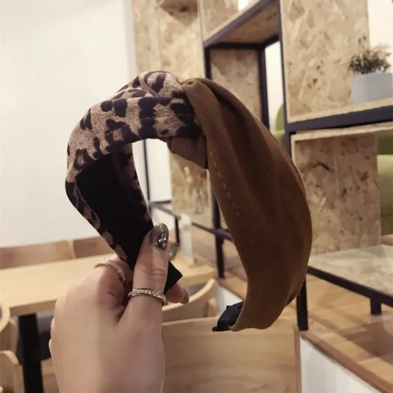 Ретро леопардовая завязанная повязка на волосы голову тюрбан для женщин леди