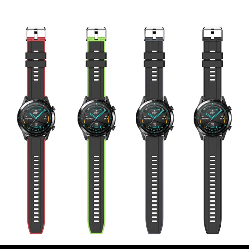 

22mm Silicone Wristband Strap for HUAWEI WATCH GT 2 46mm/GT Active 46mm HONOR Magic Band Bracelet GT2 Smartwatch Watchband