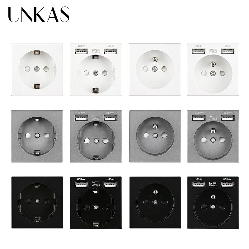 Модули UNKAS B8 Бесплатная комбинация Новая европейская/французская розетка 16 А