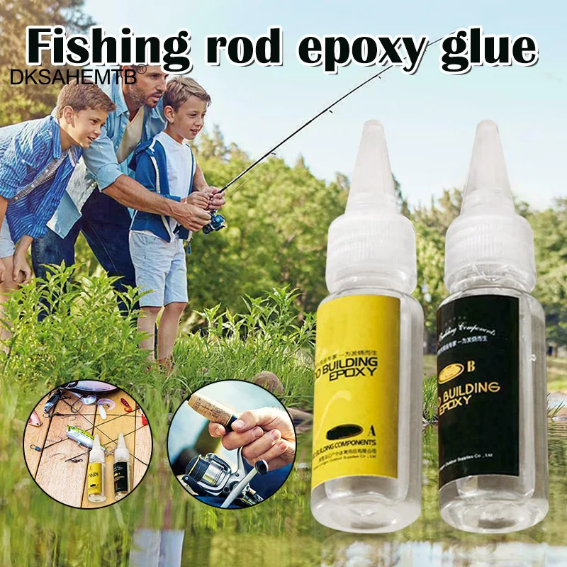 

2Pcs Fishing Rod Glue Fishing Rod Epoxy Resin AB Glue Transparent Glue for Twine Fishing Rod Accessories MJ
