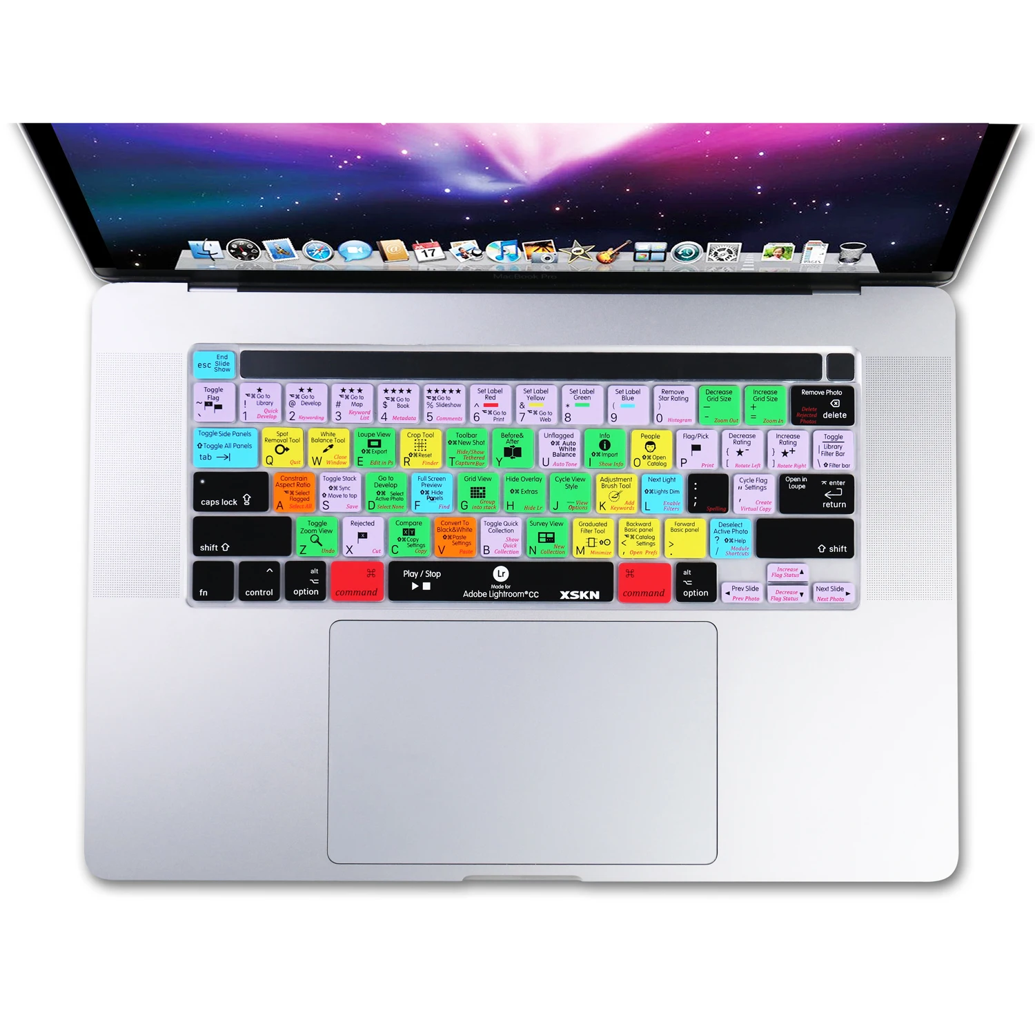 

XSKN Lightroom CC Shortcuts Keyboard Cover Skin for New MacBook Pro 13.3/16 inch with Touch Bar A2141 A2338 M1 A2289 A2251