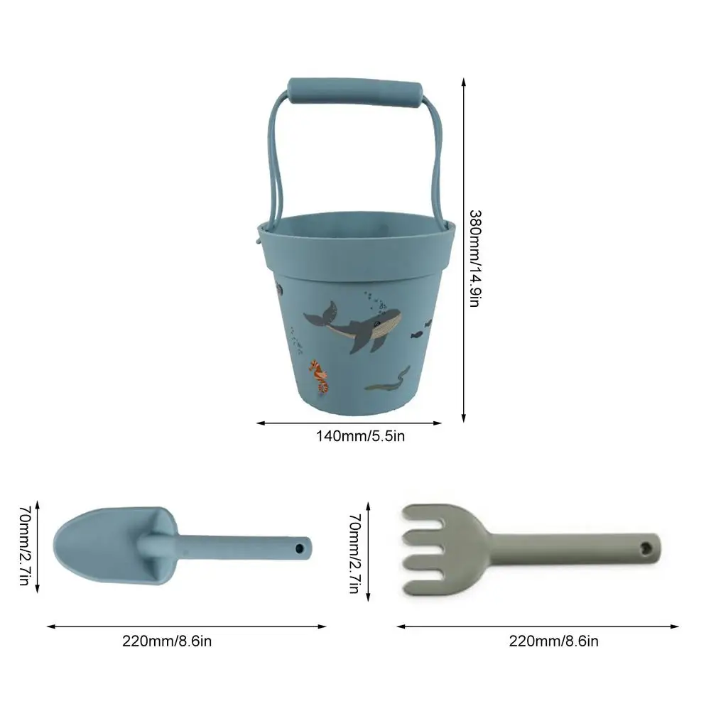 

8PCS Silicone Beach Bucket Set Toy Seaside Parent-child Interactive Water Toy