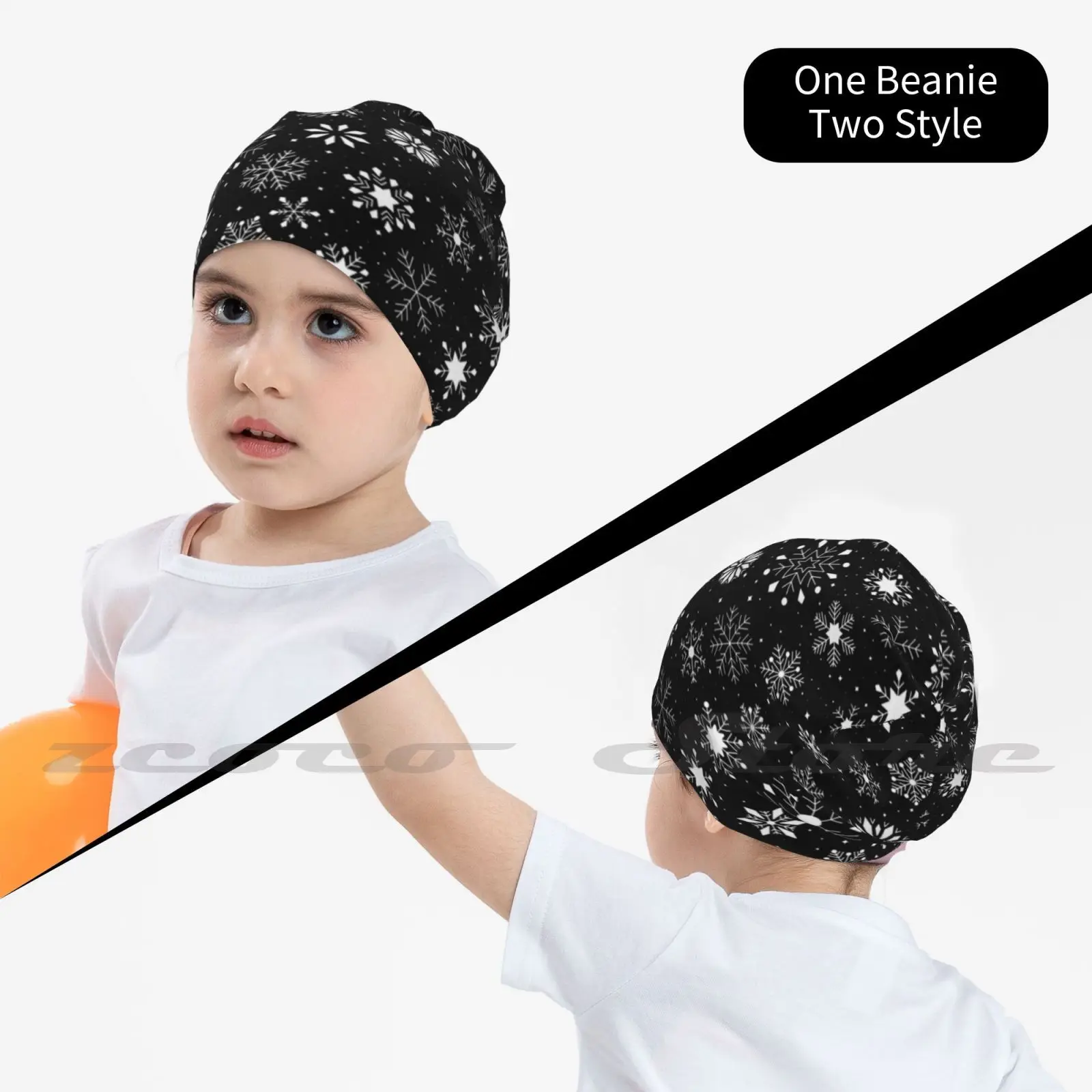 Черная зимняя шапка в клетку стиле буйвола со снежинками мягкая эластичная для