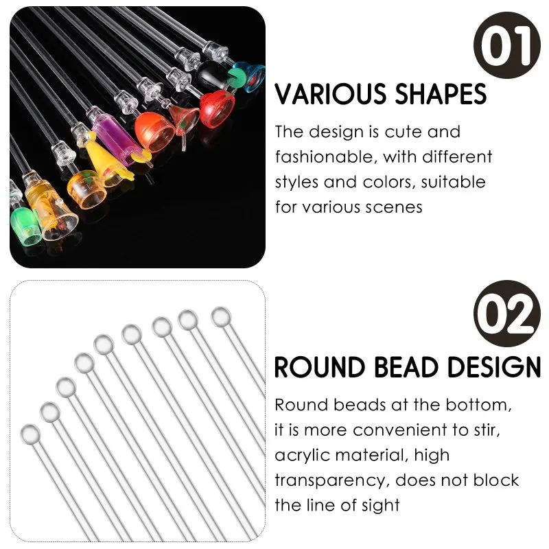 10 шт. 23 см Симпатичные Коктейль Напиток Смеситель Бар перемешивание палка с