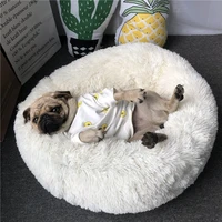 creative dog bed long plush donut pet cat bed hondenmand round orthopedic lounger sleeping bag kennel cat puppy sofa blanket