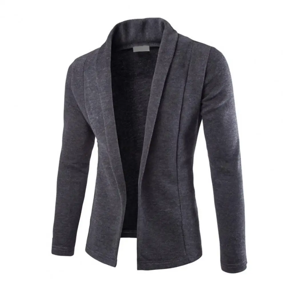 

Formal Blazers Jacket for Men Casual Business Cardigan 2021 Streetwear Slim Lapel Long Sleeve Warm Dress Coat Office