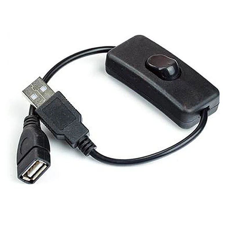 

USB Cable Male To Female Switch ON OFF Cable Toggle LED Lamp Power Line 28cm USB Extension Patch Cord For Hard Disc Network New