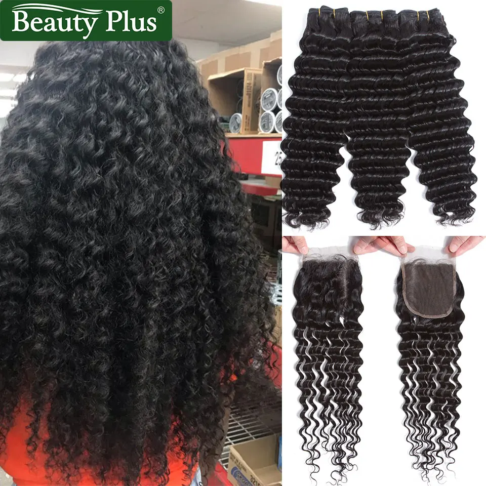 Свободные пряди волос с глубокой волной застежкой человеческие волосы Remy