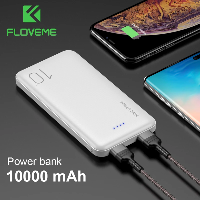 Портативное зарядное устройство Floveme на 10000 мА · ч с двумя USB-портами | Мобильные