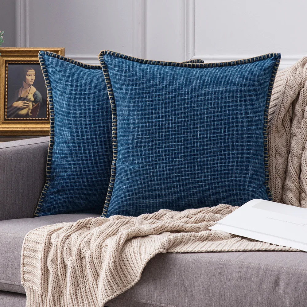 Однотонный Чехол для диванной подушки из пеньковой веревки с плетеным кружевом