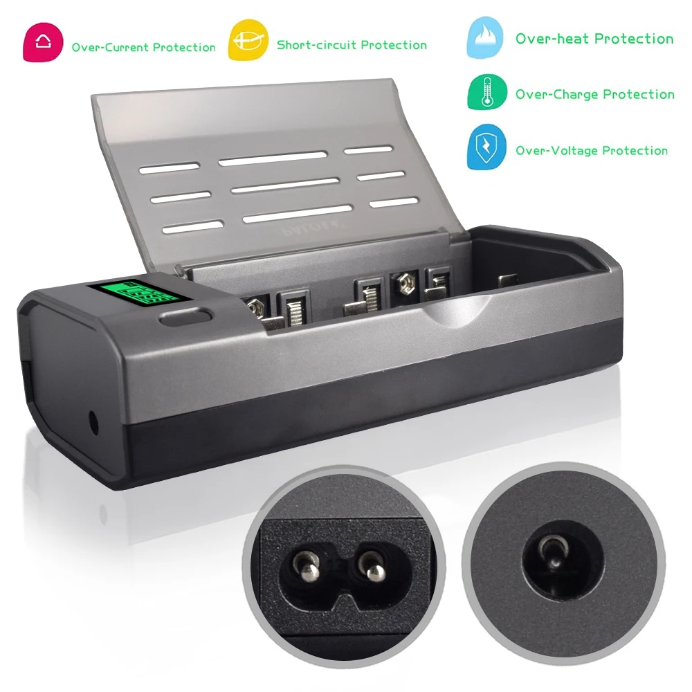 Быстрое зарядное устройство PALO для аккумуляторных батарей C D 9 В 1 2 в Ni-MH Ni-CD AA AAA |