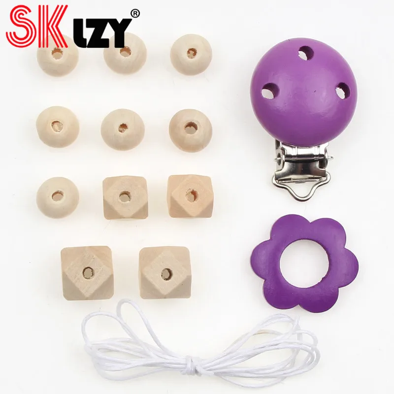 9 цветов зажим для соски деревянные бусины металлический сделай сам детский