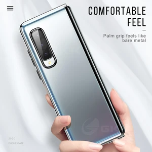transparent plating case for samsung galaxy fold original ultra thin anti fall protective hard cover for samsung galaxy fold free global shipping