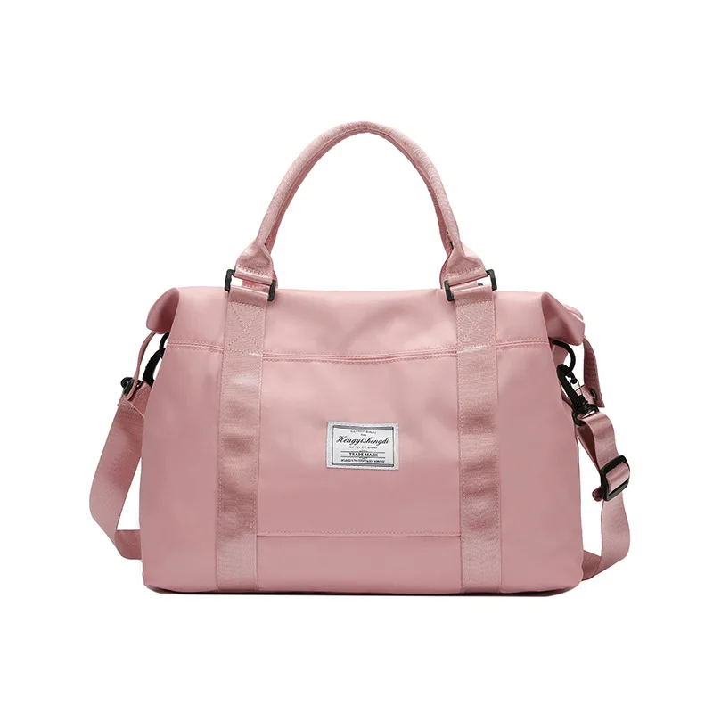 

Женские дорожные сумки, большие розовые водонепроницаемые сумки из ткани Оксфорд для ручной клади, спортивная сумка для йоги и фитнеса с ра...