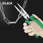 Плоскогубцы LAOA, мульти инструмент для зачистки проводов, диапазон 0,7-4,0 мм, 8 дюймов, Cr-V, обжимной инструмент 6 в 1, Длинные игольчатые плоскогубцы, кусачки для проводов