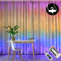 LED Rainbow Curtain String Lights Garland Fairy lamp for Christmas Party Bedroom Wall Wedding 1.5X2M 3X2.8M 3X1M 3X2M 3X3MDecor