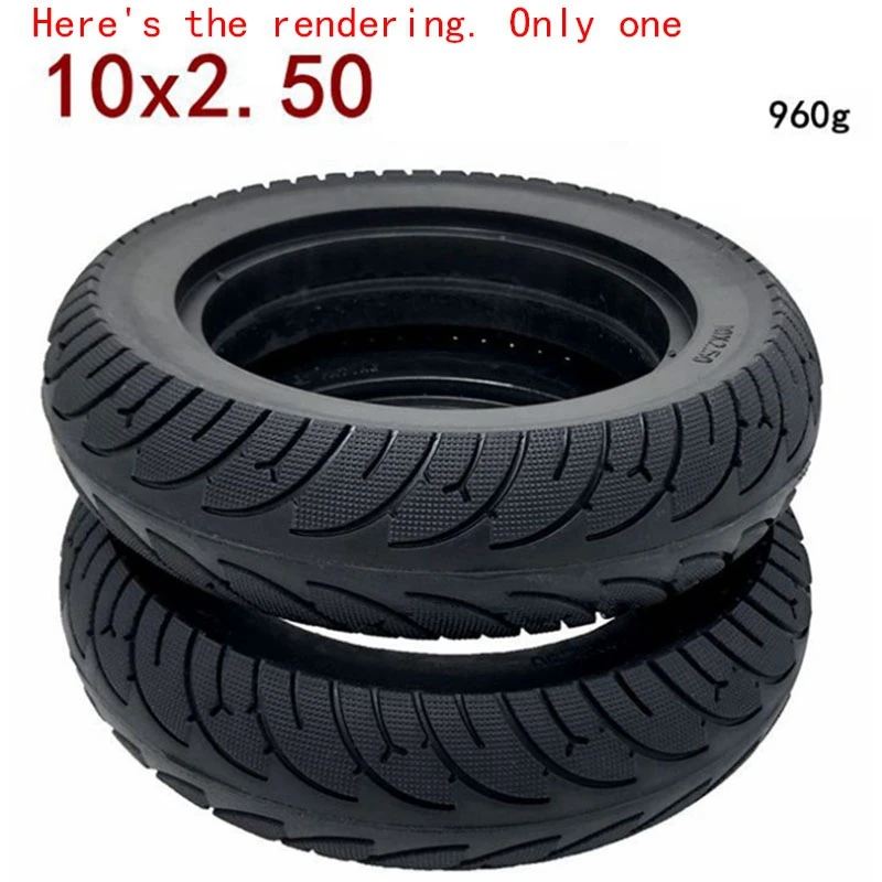 

10X2.5 Black Solid Tire for Electric Scooter Folding E-Bike Widened Tyre Rubber Non-Inflation Electric Scooter Tire