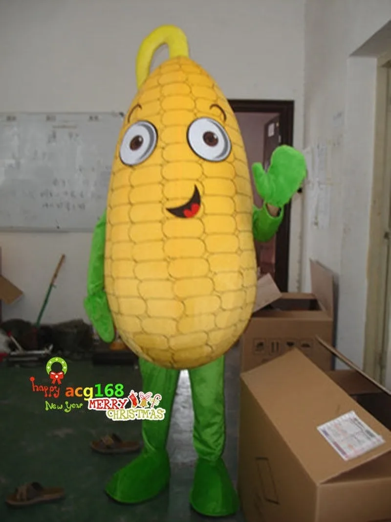 

Halloween Corn Maize Mascot Costume Adult Suit Crop Cartoon Parade Dress Outfit Handmade Interesting Cartoon Character Clothing