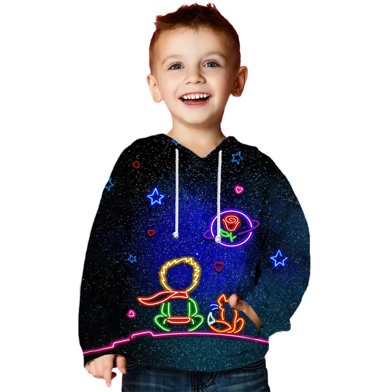 

Cartoon The Little Prince 3D Print Children Hoodies Boys Girls Anime Sweatshirt Autumn Toddler Pullover Spring Kids Tops Clothes