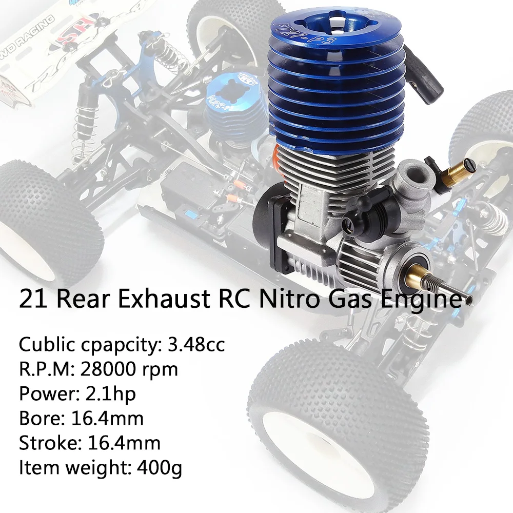 SH21 задний выхлоп RC Nitro Gas двигателя 3.48CC для HSP HPI гонки Redcat 1/8 1/10 деталь нитро Himoto