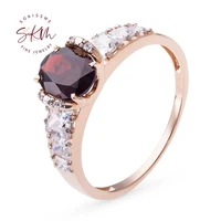 skm flower rings garnet rings for lady vintage 14k rose gold designer engagement rings designer promise luxury fine jewelry