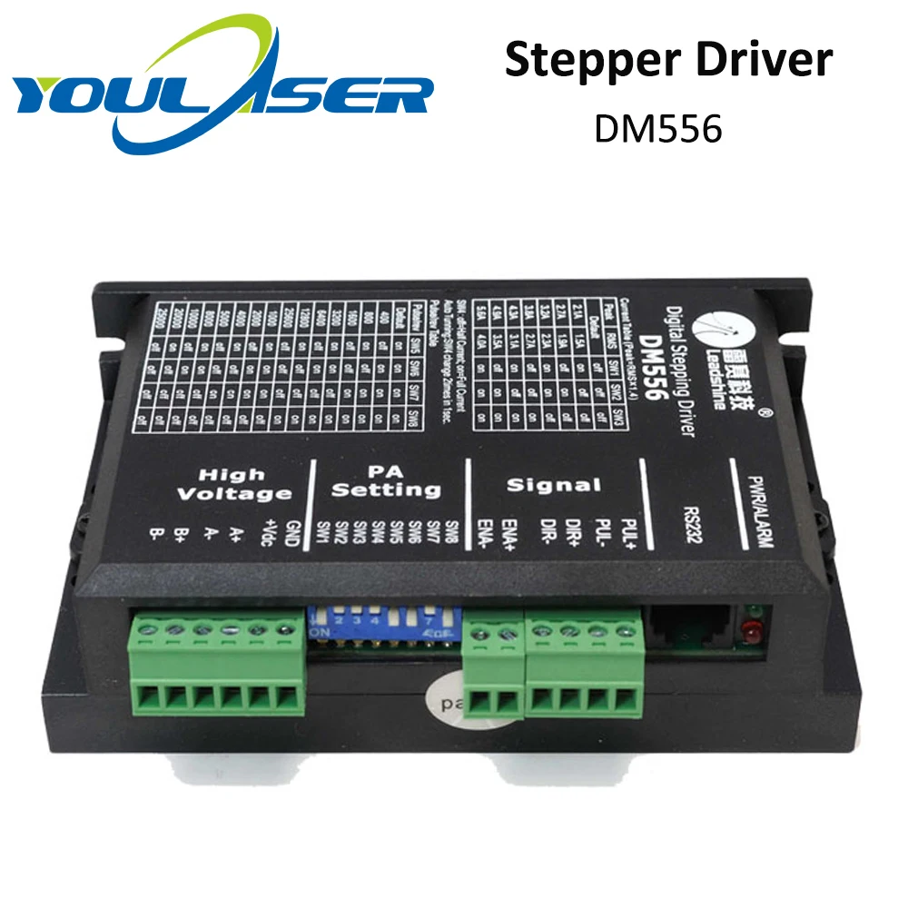 YOULASER Leadshine 2 фазы шагового драйвер DM556 20 50VAC 0 5 5.6A|Драйвер двигателя| |