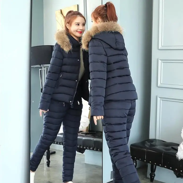 Женские спортивные костюмы 2020 зимняя куртка с капюшоном и воротником из