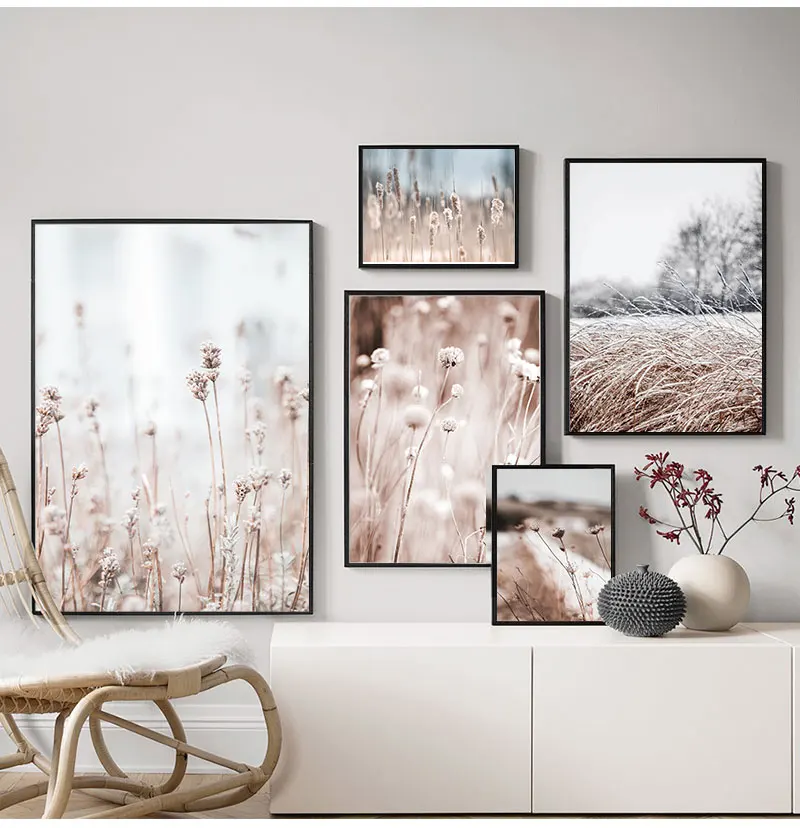 

Настенные плакаты и принты для гостиной, декор на холсте, осень, натуральные листья, растения, цветы, пшеница, Скандинавская живопись