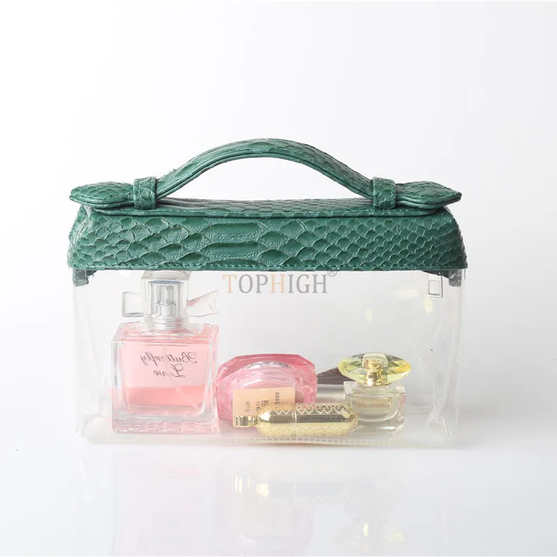 Women Clear Transparent Handbag PVC Fashion Cute Tote Ostrich /Snake Pattern Bags Purse Handbags Oriniginal Design Luxury Bag | Багаж и