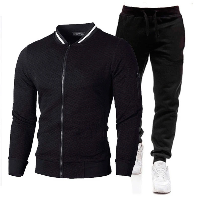 

2021 Autumn Winter Men Sets Tracksuit Men's Zipper Jacket + Sweatpants 2 Piece Sets Male Keep Warm Casual Sets Men's Jacket New