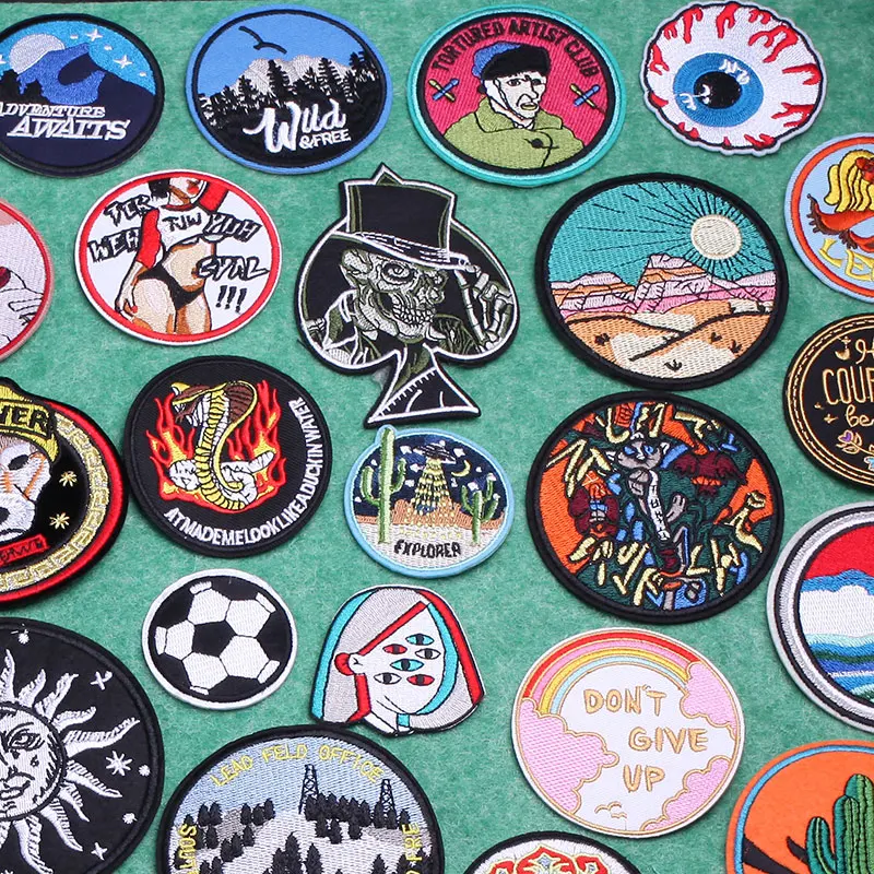 

Punk Skull Eye Iron on Patches for Clothing Thermoadhesive Patches Badges Stickers Sexy Lady Embroidered Patch on Clothes Stripe