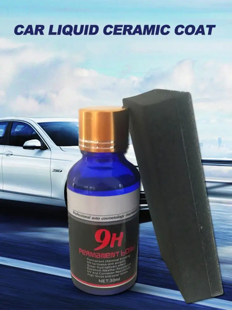 Нанополироль 9H для автомобиля жидкое гидрофобное покрытие автомобильного