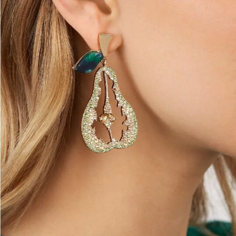 Женские серьги подвески со стразами в форме груши ювелирные изделия для ушей