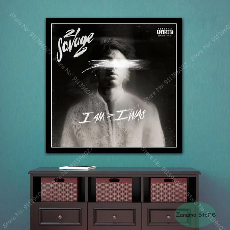 TZ87 21 Savage i am was Художественный альбом в стиле хип хоп для музыки Картина на холсте
