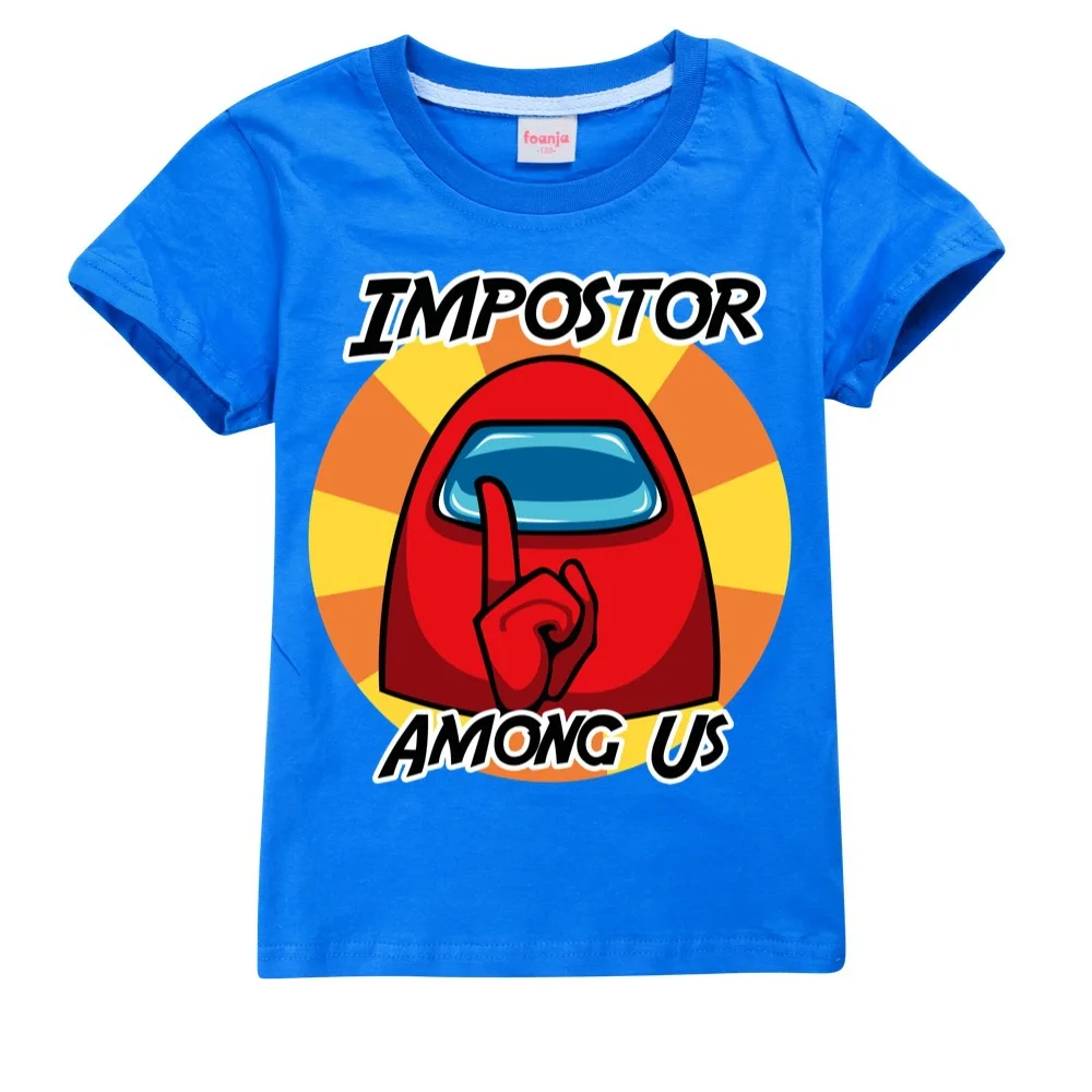 

Summer Tops Cartoon Kids Boys Girls T-shirt New Game Among Us Impostor Children T Shirt Kawaii Fashion Harajuku Graphic