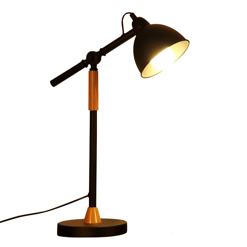 Черная настольная лампа из железного дерева для спальни кровати abajour|Настольные