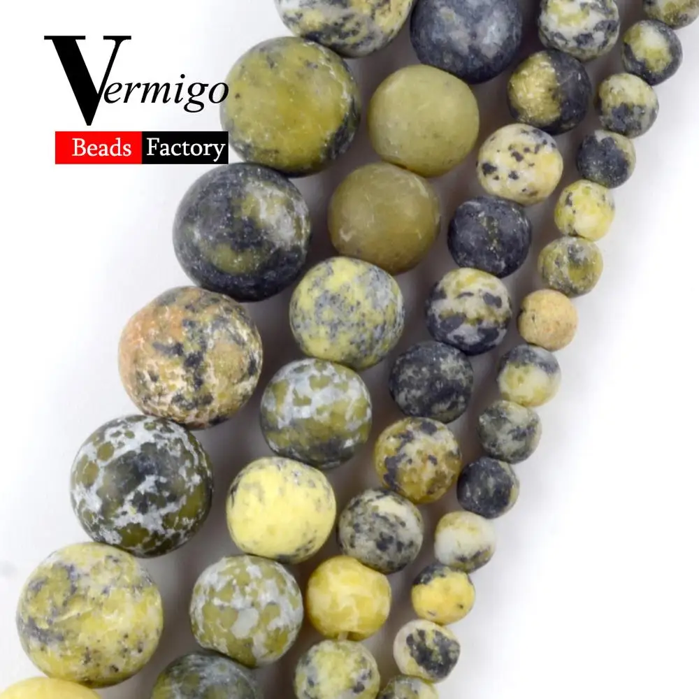 Натуральный Матовый полированный желтый бирюзовый камень круглые бусины для