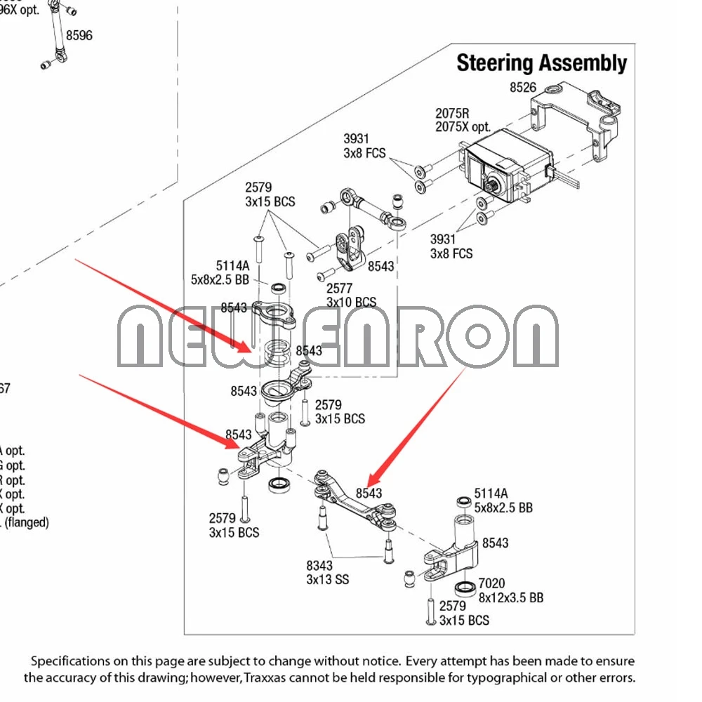 Комплект руля с сервоприводом ENRON алюминиевый комплект #8543 для радиоуправляемых