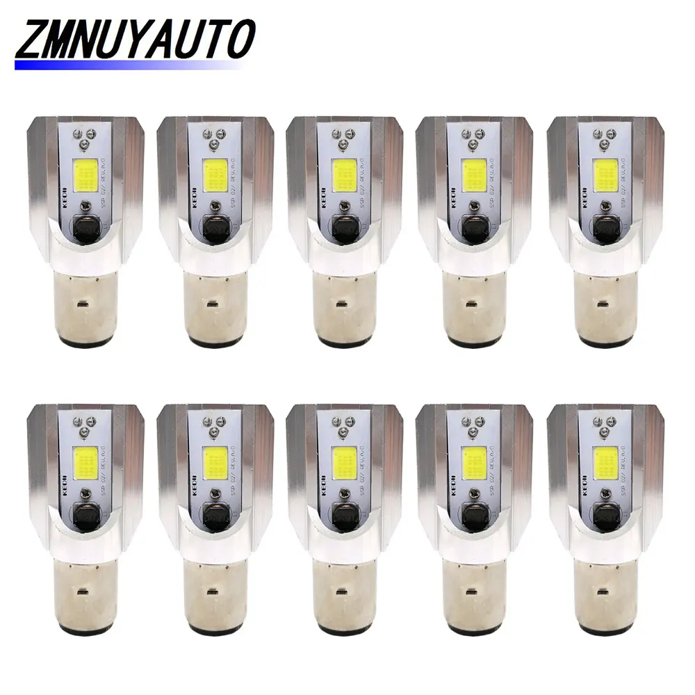10 шт. H6 BA20D LED H4 мотоциклетные фары лампы COB лампа мото Противотуманные Мотоцикл