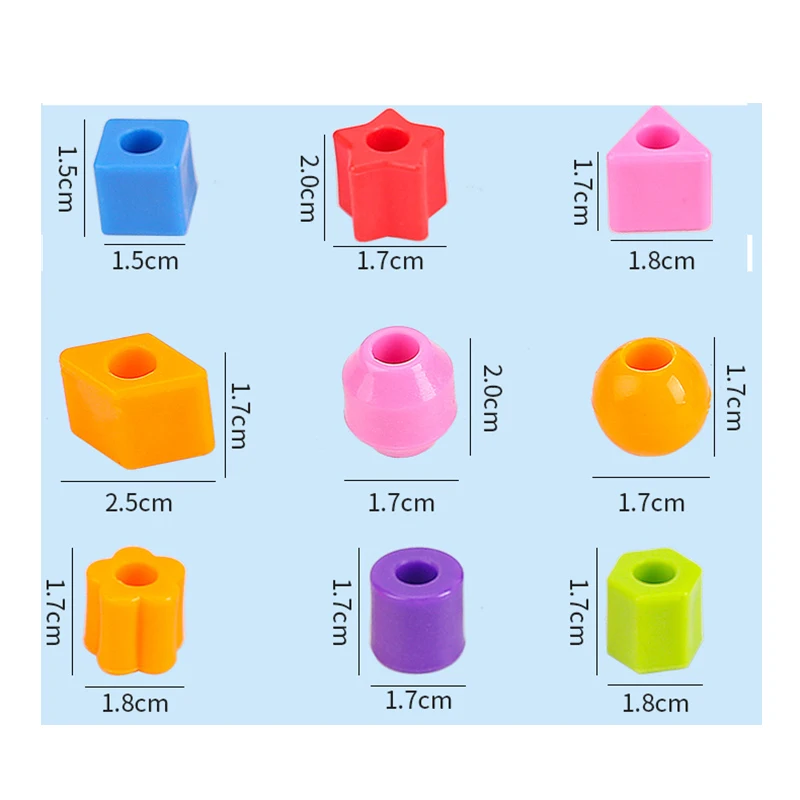 20/40pcs Primary Lacing Beads Educational Montessori Stringing Toy Autism Toys Toddlers Kids Preschool Children Training Gifts - купить по