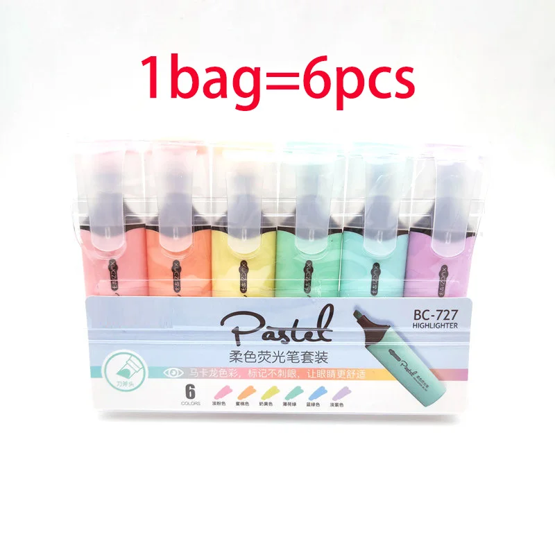 

6pcs/pack Mini Fluorescent Pen Portable Markers Kawaii Highlighter Pen Set Drawing Art Kids Gift Cute Stationery School Supplies