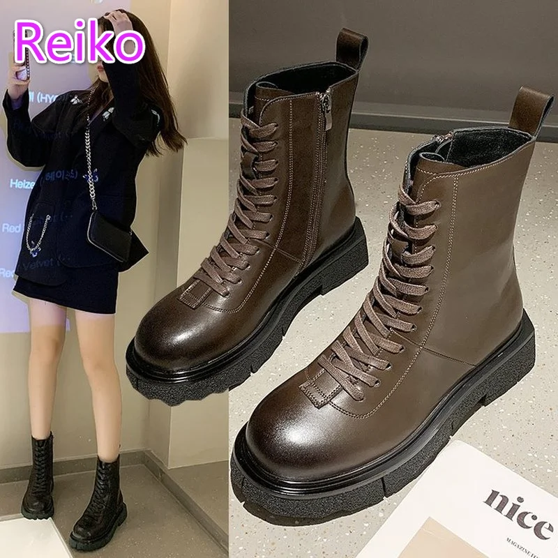 

High-top ankle boots plus fleece boots cotton shoes warm big-toed shoes lace-up zipper women's boots knight leather Martin boots