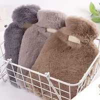 10002000ml plush faux fur warmer winter hot water bottles rubber cosy grey cover back neck waist hand bed warm outdoor indoor