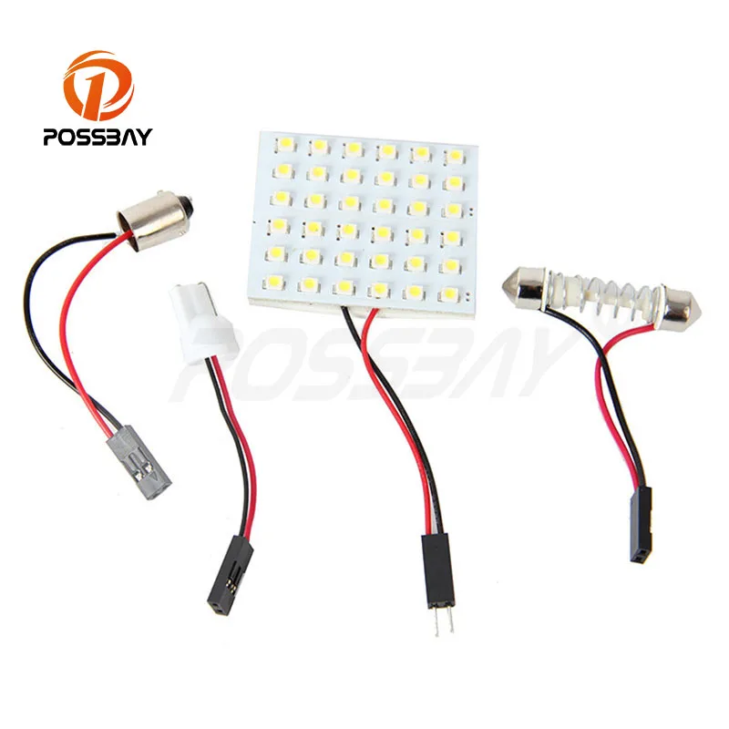 Светодиодные лампы POSSBAY 36 SMD с клиновидным цоколем белые светодиодные купольные