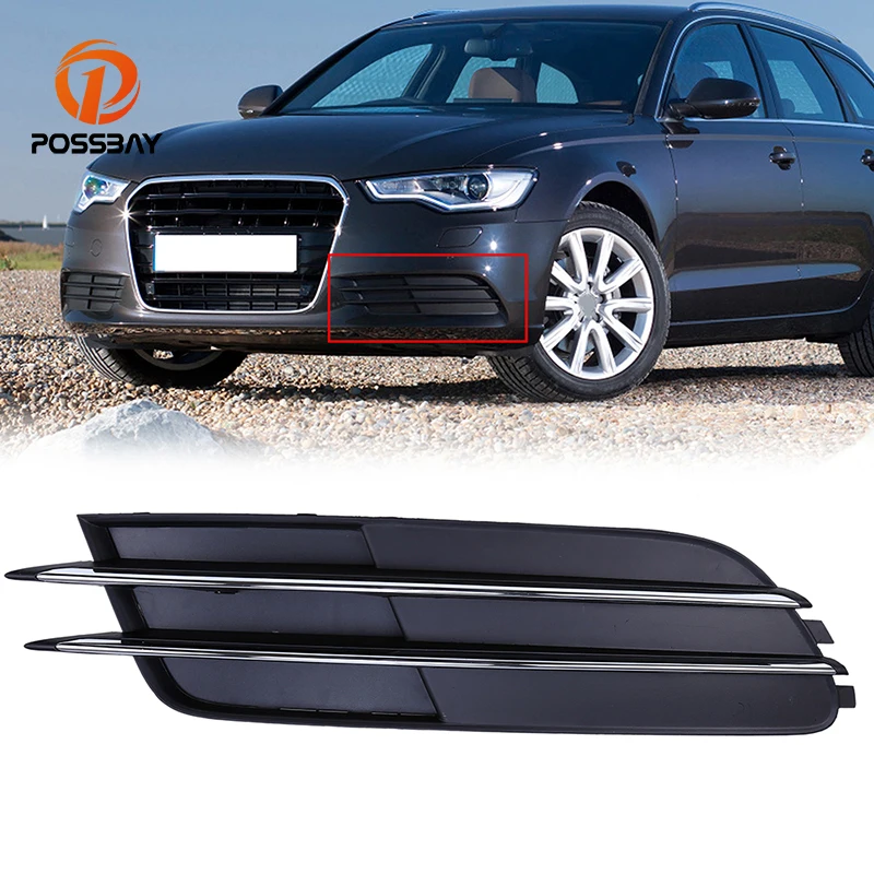 Передняя и нижняя решетка бампера posbay противотуманный светильник крышка для Audi A6