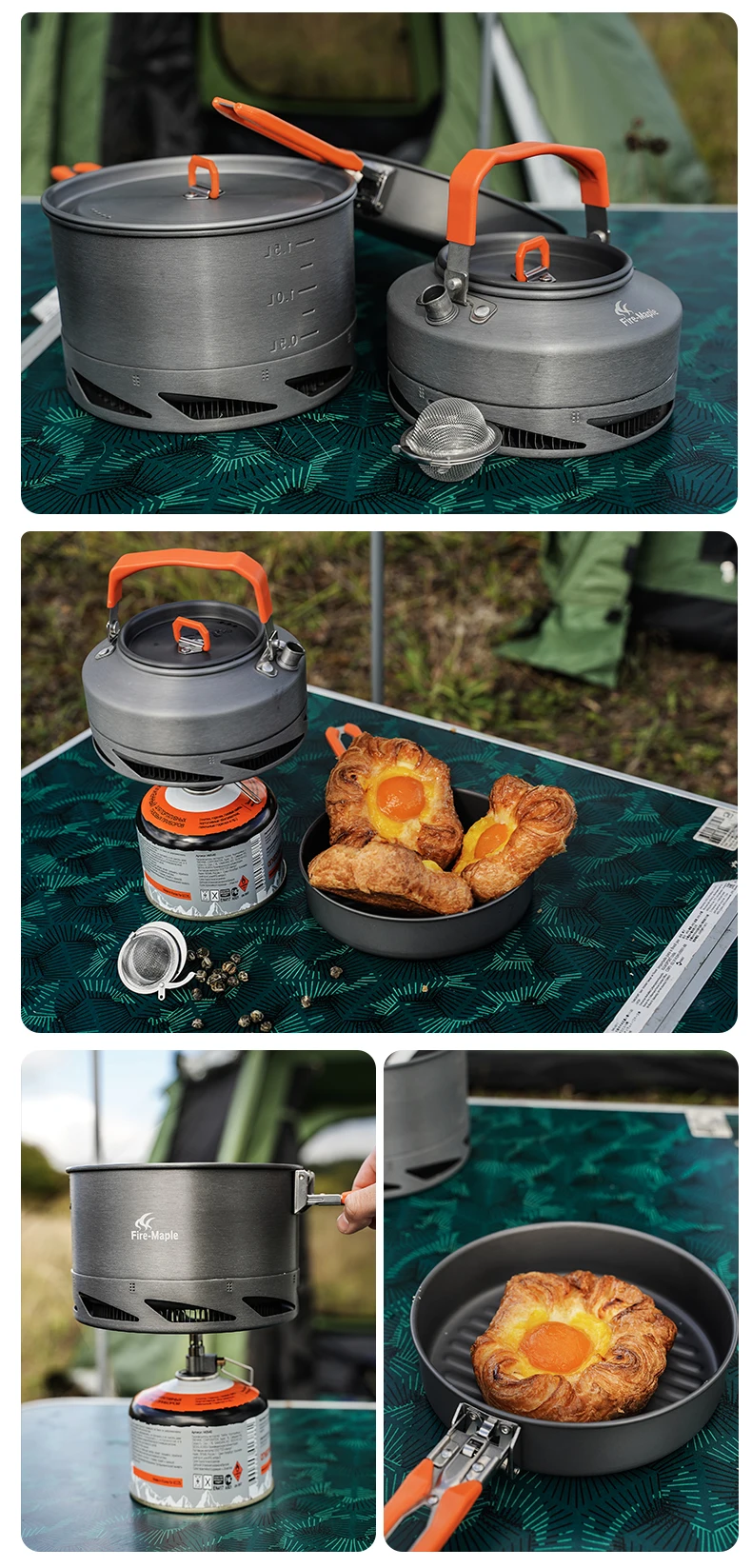 Fire Maple Кемпинг посуда Пеший Туризм Пособия по кулинарии набор для пикника Теплообменник Пот Пан чайник FMC-FC2 Кухня посуд