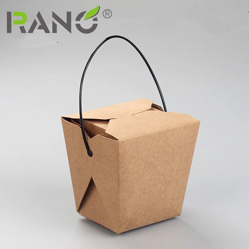 RANO RN LB02 Горячая продажа крафт бумага белый картон одноразовый ланчбокс для