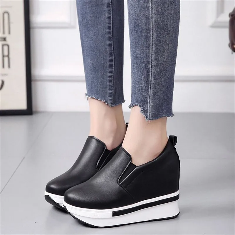 Кроссовки на высоком каблуке спортивная обувь платформе Вулканизированная