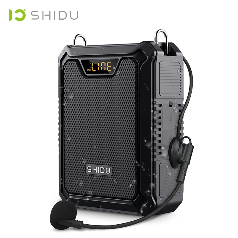 SHIDU 30W IPX6 Waterproof Portable Rechargeable Voice Amplifier Loudspeaker  Bluetooth Speaker with Wired Mic for Teachers M1000