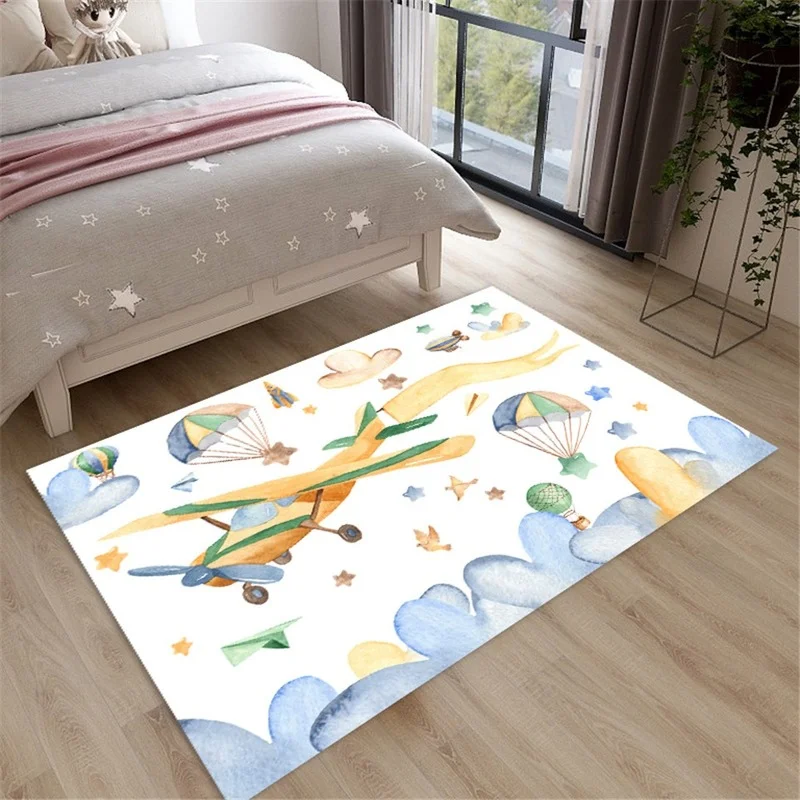 

Cartoon Airplane Children Bedroom Decoration Carpet Floor Mat Bathroom Rugs Play Mat Modern Living Room Decoration Alfombra